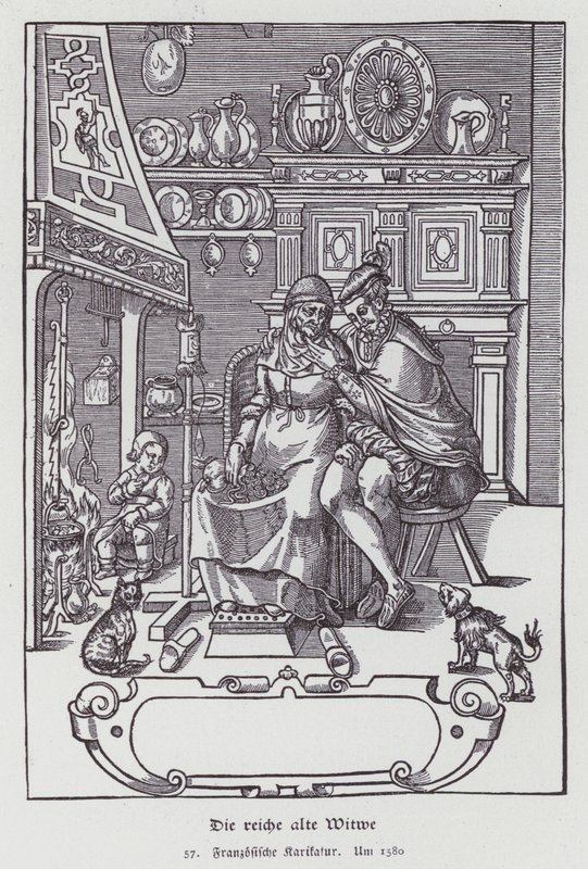 La ricca vedova anziana, cartone francese da (after) French School