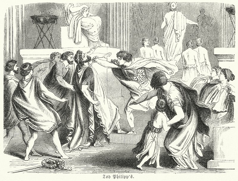 Morte di Filippo II di Macedonia da (after) German School