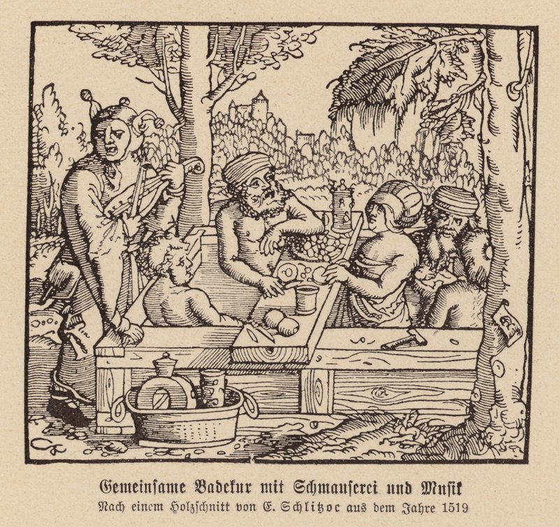 Bagno misto con banchetto e musica da (after) German School