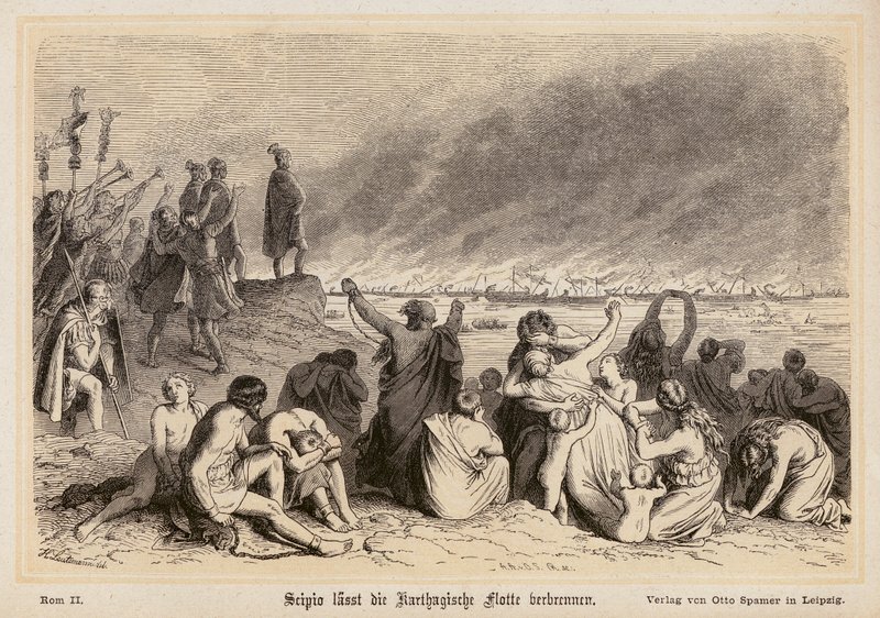 Scipione Africano brucia la flotta cartaginese da (after) German School