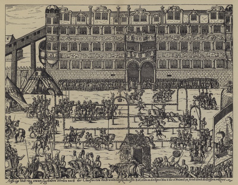 Torneo in celebrazione del battesimo di Sigismondo, figlio di Giovanni Giorgio, Elettore di Brandeburgo, al Castello di Colln da (after) German School