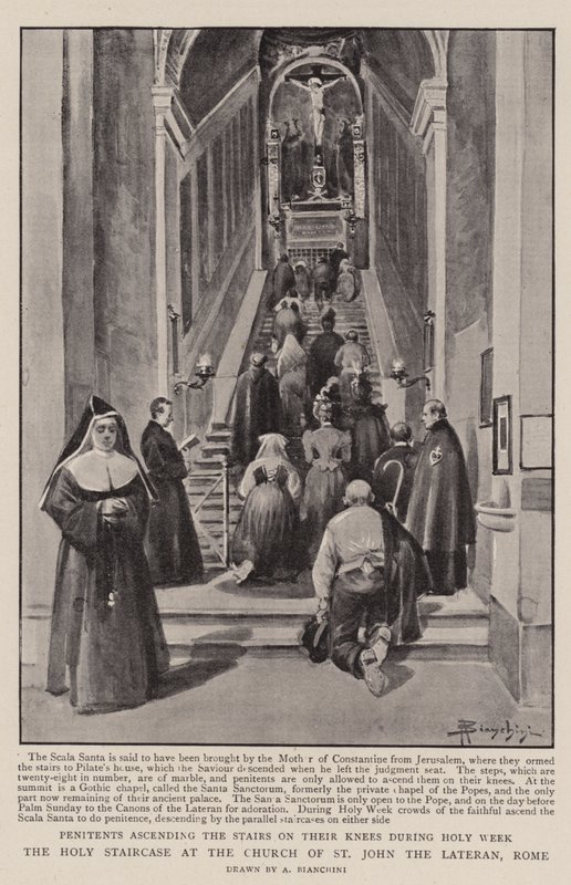 La Scala Santa nella Chiesa di San Giovanni in Laterano, Roma da (after) Italian School