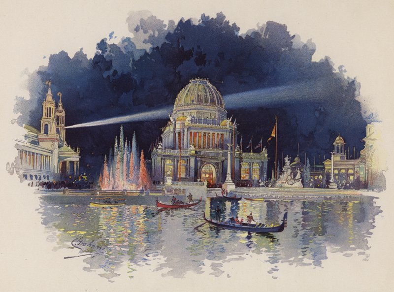 Di notte nella Grand Court da American School