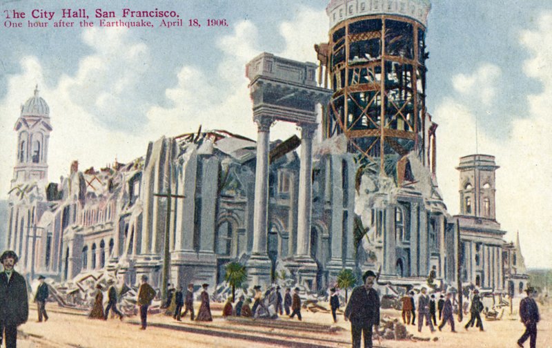 Municipio di San Francisco, dopo il terremoto del 1906 da American School