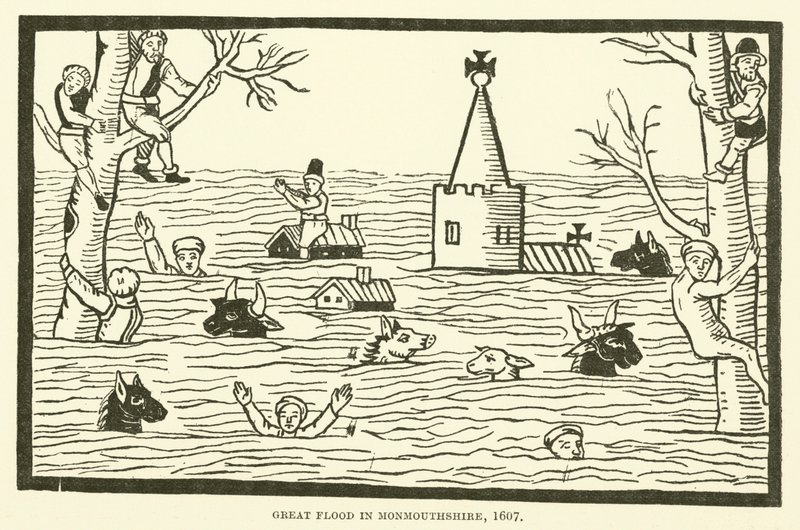 Grande alluvione nel Monmouthshire, 1607 da English School