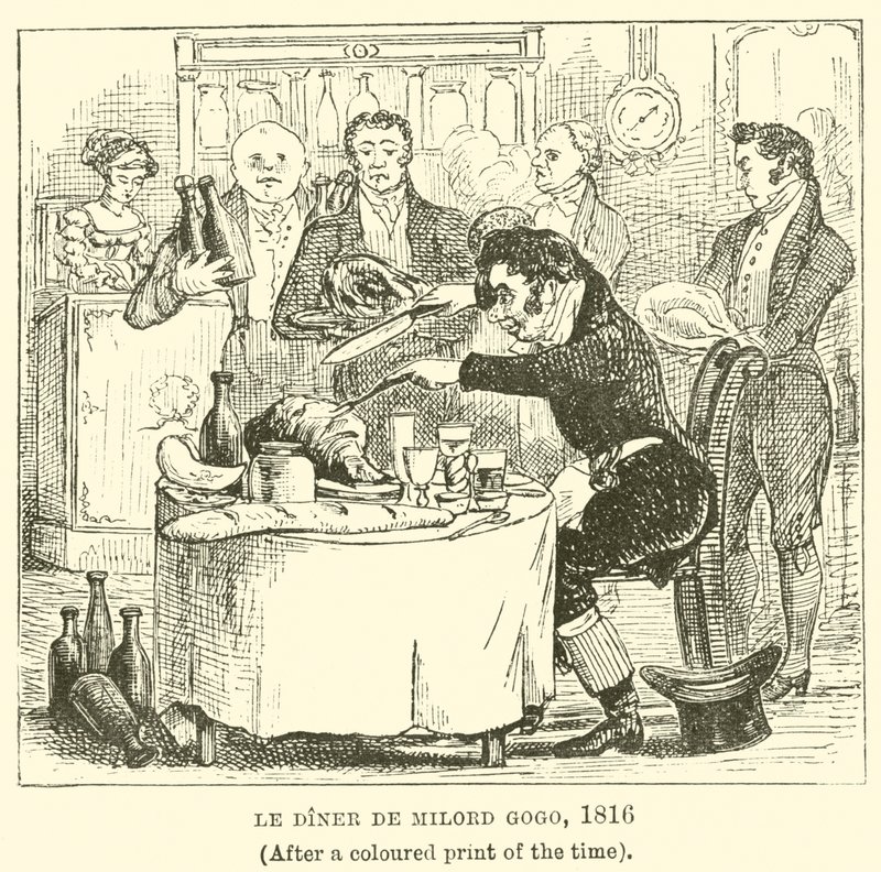 Le Diner de Milord Gogo, 1816, (Dopo una stampa colorata dell