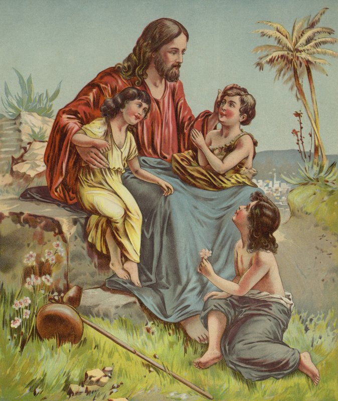 Gesù Cristo con bambini da European School