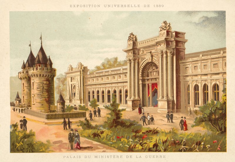 Palazzo del Ministero della Guerra, Esposizione Universale 1889, Parigi da French School
