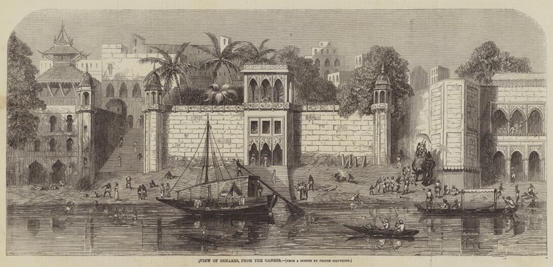 Veduta di Benares, dal Gange da A. Soltykoff