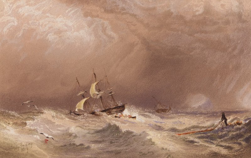 Una nave in difficoltà da A.V. Copley (after) Fielding