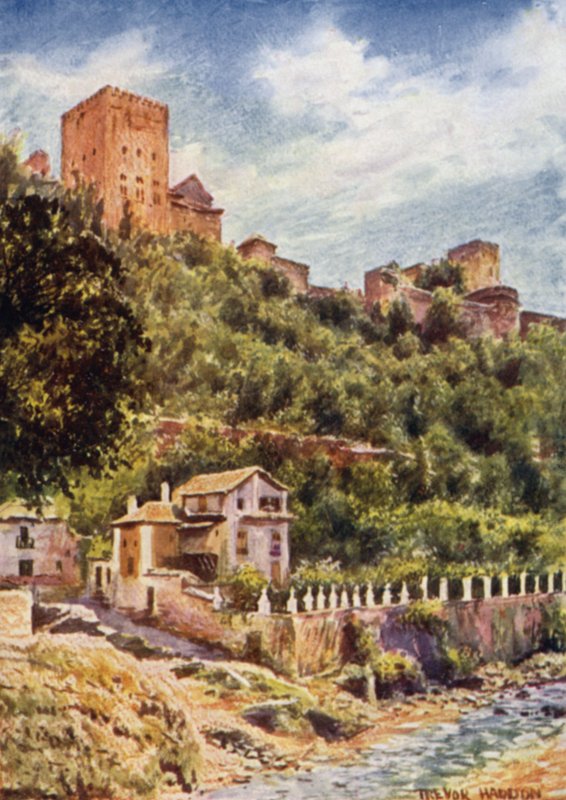 Granada, Ville sulle rive del fiume Darro da A. Trevor Haddon