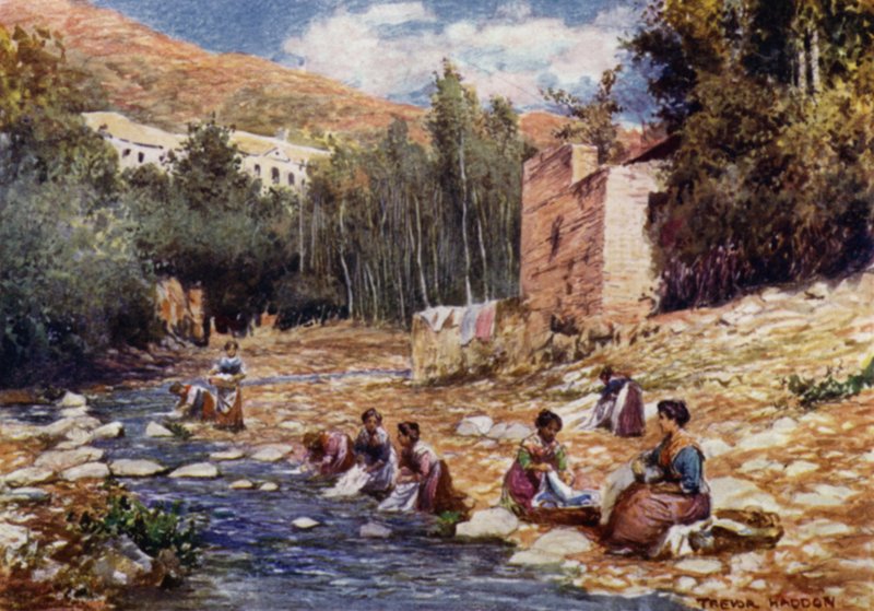 Granada, Ville sulle rive del fiume Darro da A. Trevor Haddon