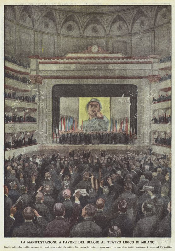 La Manifestazione a favore del Belgio al Teatro Lirico di Milano da Achille Beltrame