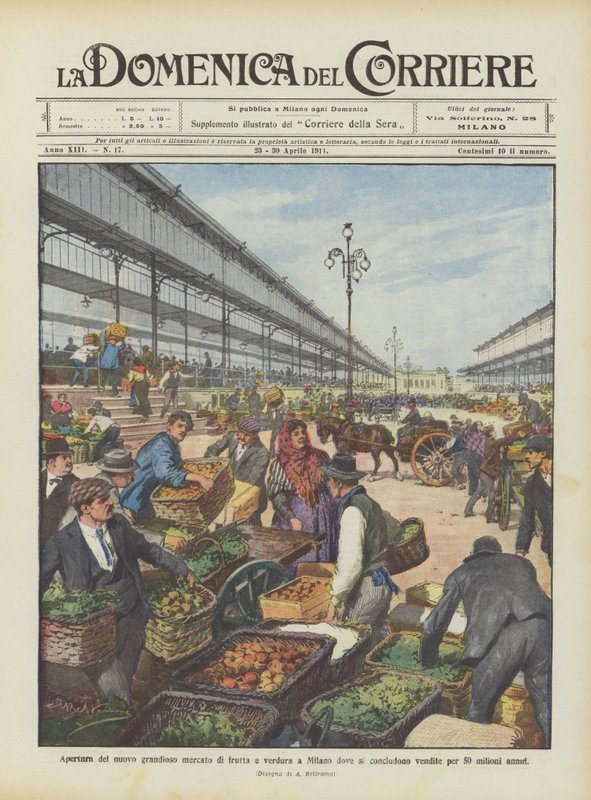 Apertura del nuovo mercato di frutta e verdura a Milano da Achille Beltrame
