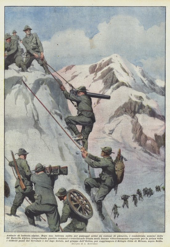 Audacie di batterie alpine da Achille Beltrame