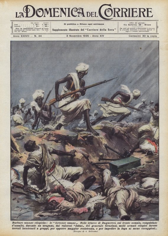 Barbare usanze etiopiche, le fortezze umane da Achille Beltrame