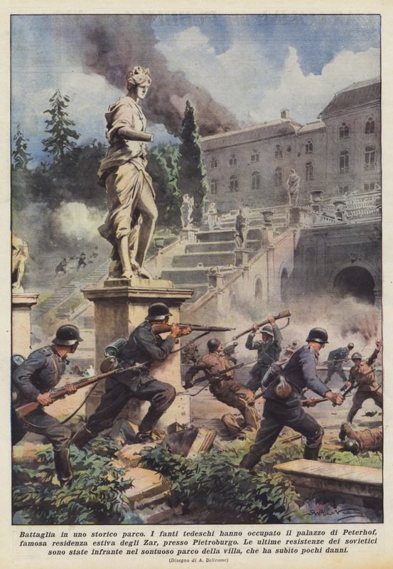 Battaglia in uno storico parco da Achille Beltrame
