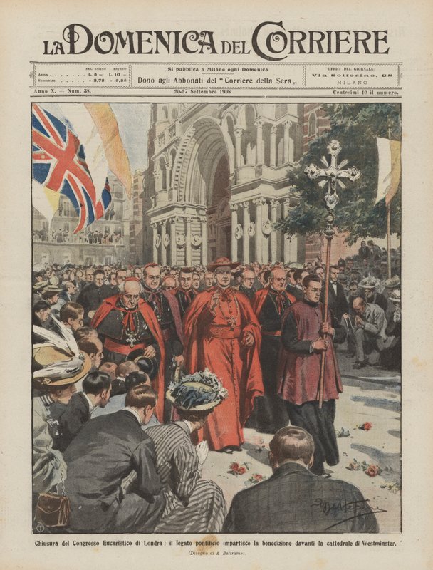 Chiusura del Congresso Eucaristico di Londra, il legato pontificio impartisce la benedizione da Achille Beltrame