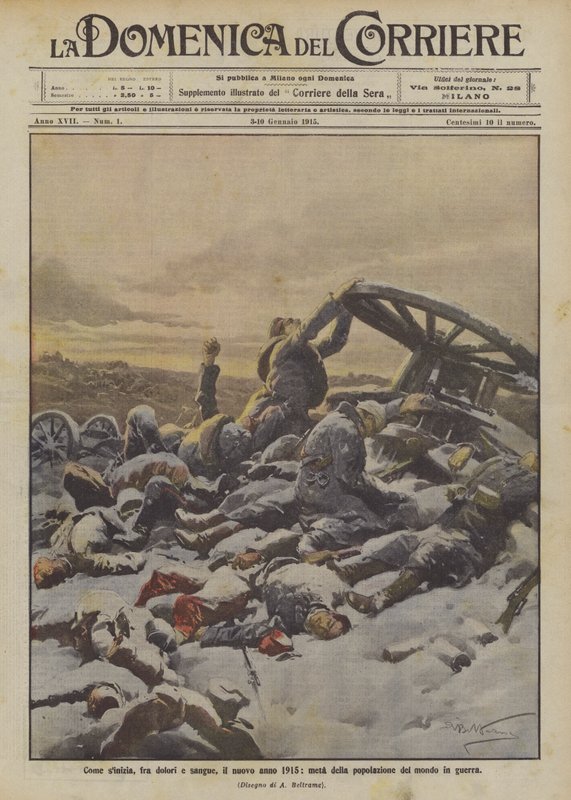 Inizio del nuovo anno 1915, metà della popolazione del mondo in guerra da Achille Beltrame