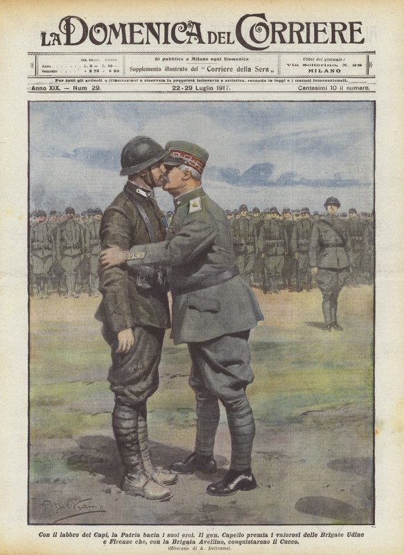 Con il labbro dei Capi, la Patria bacia i suoi eroi da Achille Beltrame