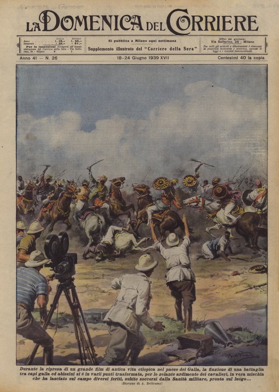 Durante la ripresa di un grande film di antica vita etiopica nel paese dei Galla, la finzione? da Achille Beltrame