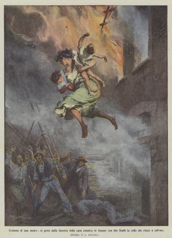 Eroismo di una madre da Achille Beltrame