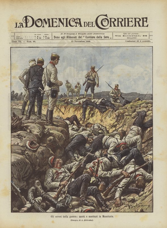 Gli orrori della guerra, morti e morituri in Manciuria da Achille Beltrame