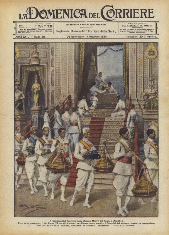 I caratteristici funerali della Regina Madre del Siam a Bangkok da Achille Beltrame