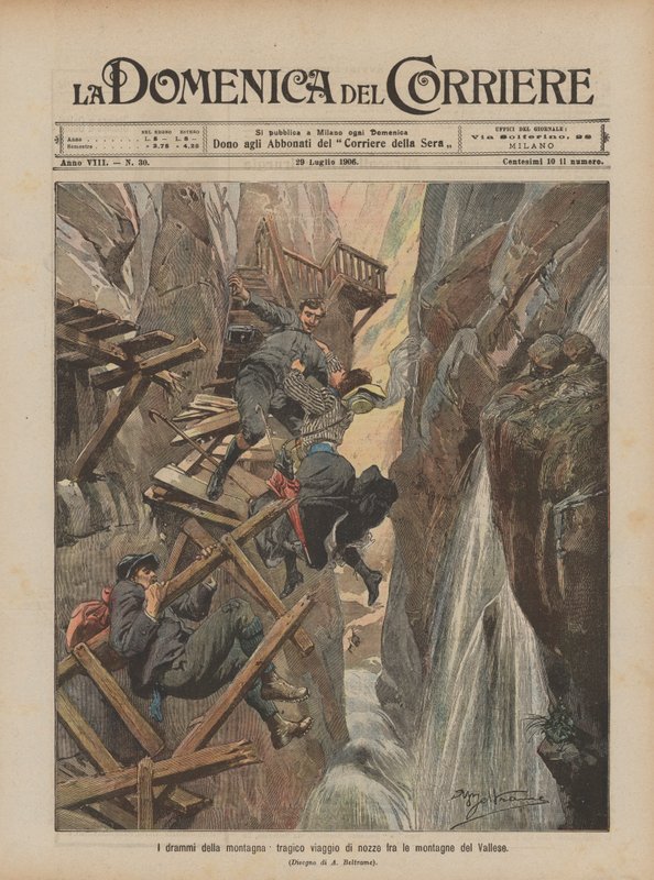 I drammi della montagna, tragico viaggio di nozze fra le montagne del Vallese da Achille Beltrame