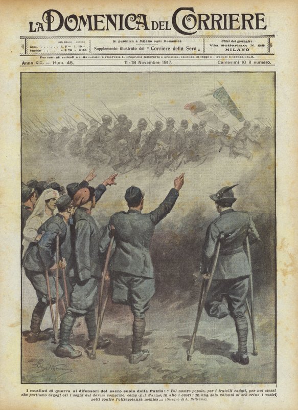 I mutilati di guerra ai difensori del sacro suolo della Patria da Achille Beltrame