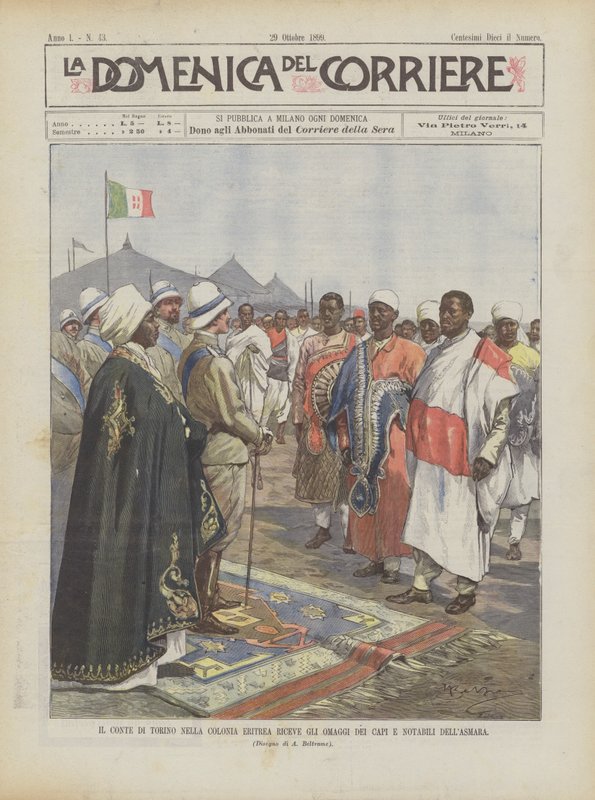 Il conte di Torino nella colonia Eritrea riceve gli omaggi dei capi e notabili dell