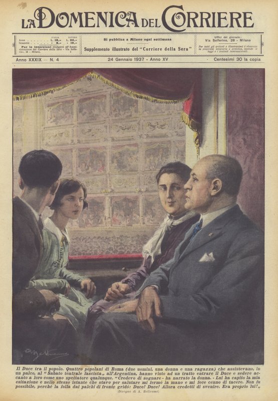 Il Duce tra il popolo da Achille Beltrame