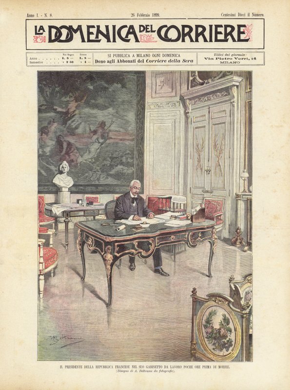 Il presidente della Repubblica Francese nel suo gabinetto da lavoro poche ore prima di morire da Achille Beltrame