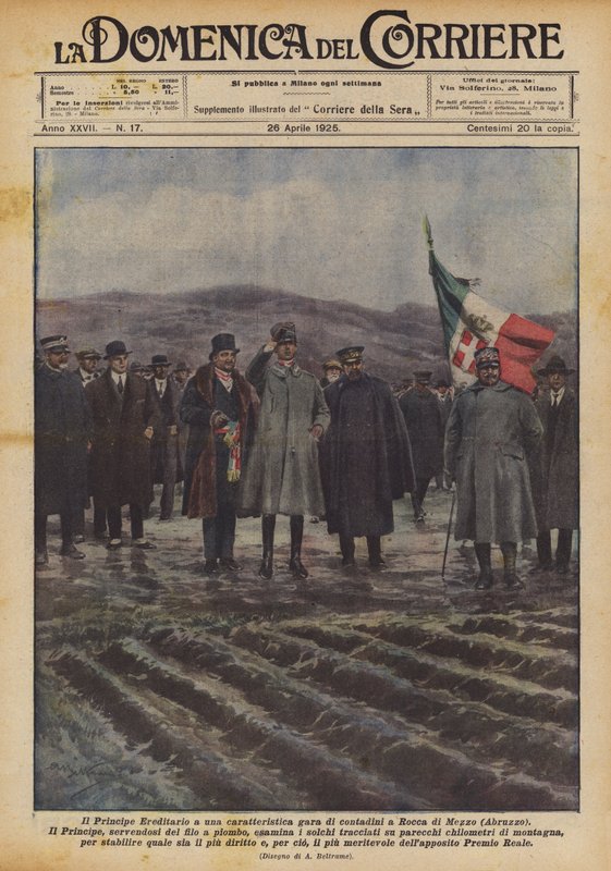 Il Principe Ereditario a una caratteristica gara di contadini a Rocca di Mezzo (Abruzzo) da Achille Beltrame