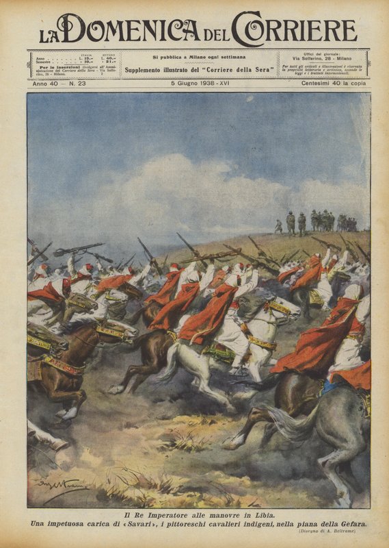 Il Re Imperatore alle manovre in Libia da Achille Beltrame