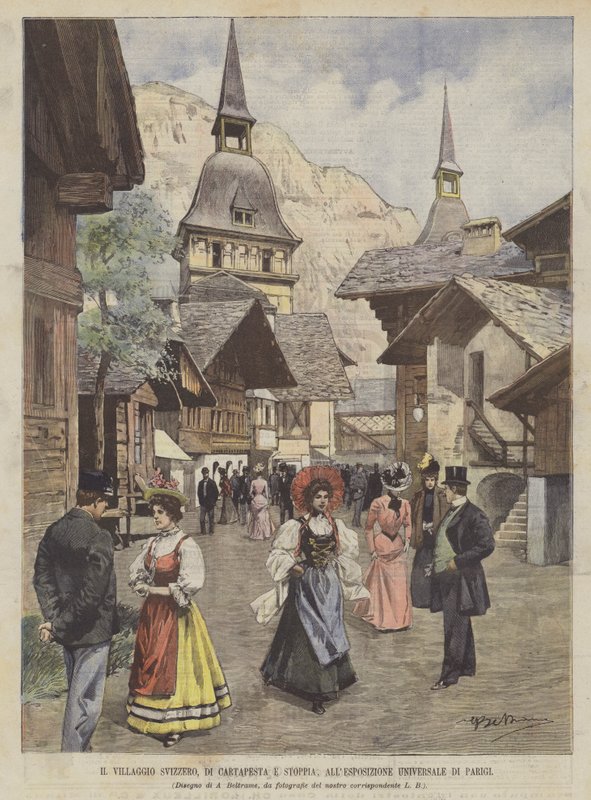 Il villaggio svizzero, di cartapesta e stoppia, all