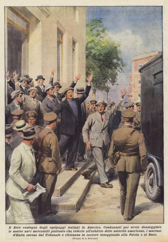 Il fiero contegno degli equipaggi italiani in America da Achille Beltrame