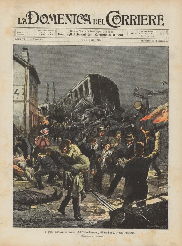 Il grave disastro ferroviario del direttissimo Milano-Roma, presso Piacenza da Achille Beltrame