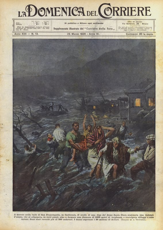 Il terrore nella valle di San Francisquito, in California da Achille Beltrame
