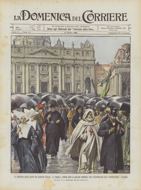 La chiusura delle feste per il giubileo papale, la Piazza San Pietro dopo la grande cerimonia da Achille Beltrame