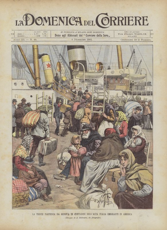 La triste partenza da Genova di contadini dell