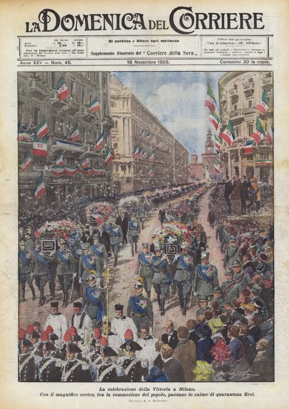 La celebrazione della Vittoria a Milano da Achille Beltrame