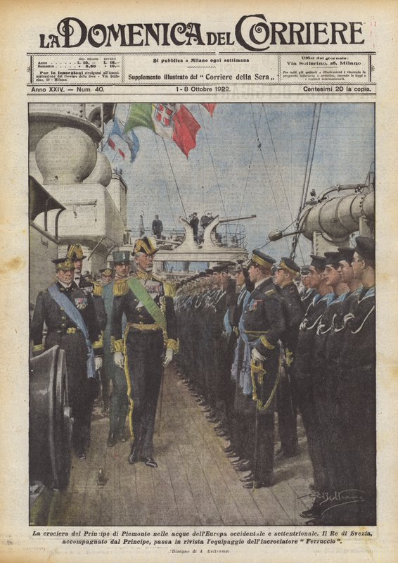 La crociera del Principe di Piemonte nelle acque dell