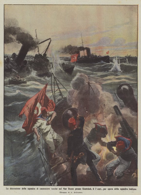 La distruzione della squadra di cannoniere turche nel Mar Rosso presso Kunfidah, il 7 corrente da Achille Beltrame