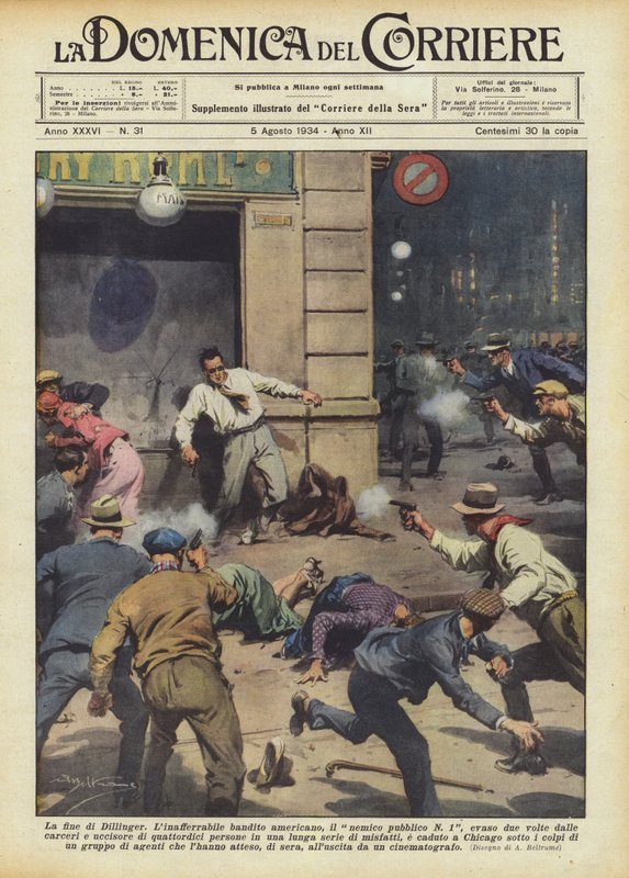 La fine di Dillinger da Achille Beltrame