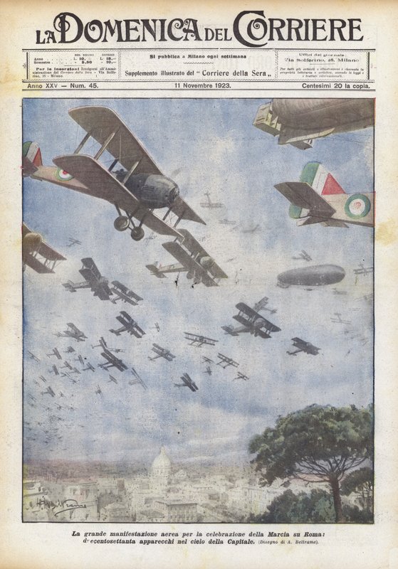 La grande manifestazione aerea per la celebrazione della Marcia su Roma da Achille Beltrame