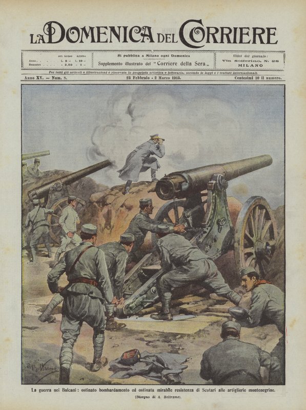 La guerra nei Balcani, ostinato bombardamento ed ostinata mirabile resistenza di Scutari da Achille Beltrame