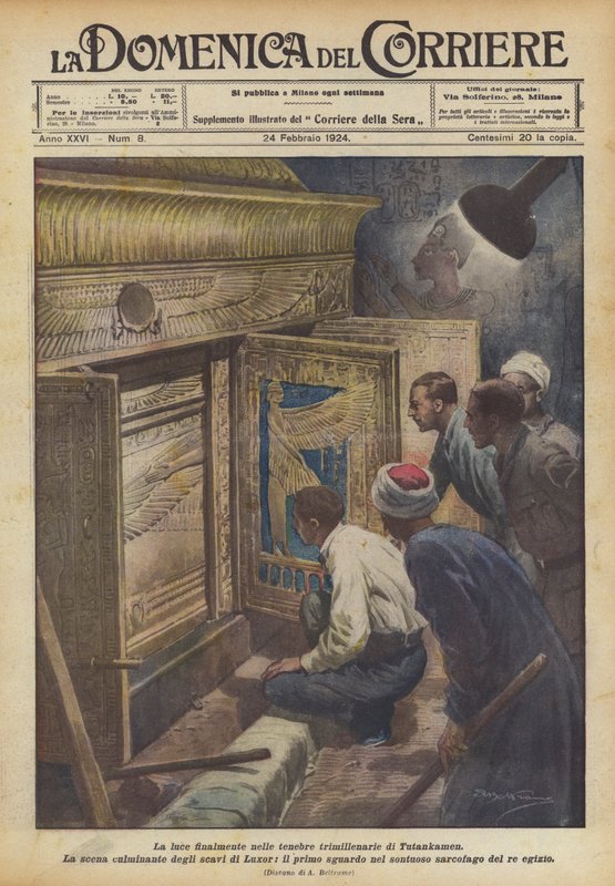 La luce finalmente nelle tenebre trimillenarie di Tutankhamen da Achille Beltrame