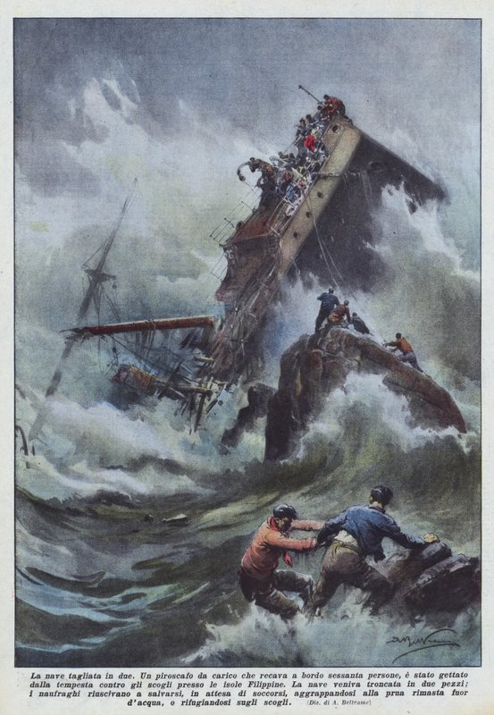 La nave tagliata in due da Achille Beltrame