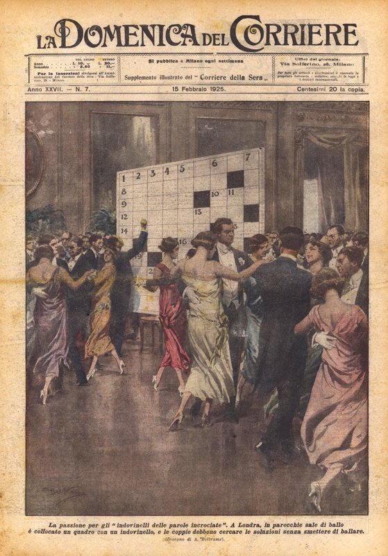 La passione per gli indovinelli delle parole incrociate da Achille Beltrame